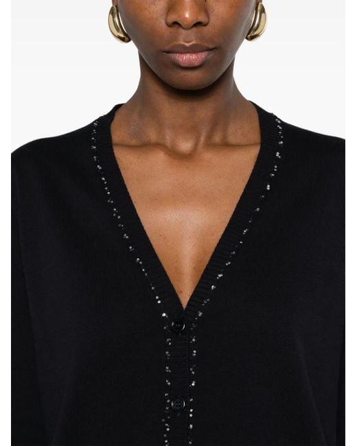Fabiana Filippi スパンコール カーディガン Black