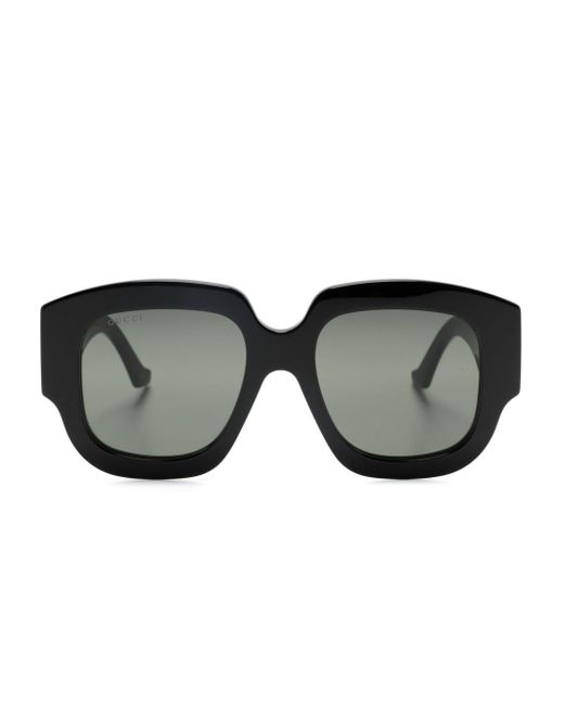 Gucci Black Double G Oversize-frame Sunglasses