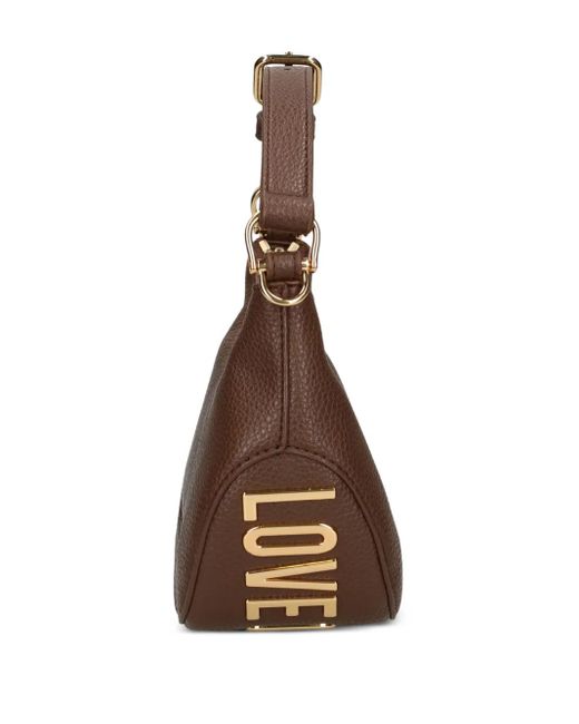 Love Moschino Brown Logo-Detail Shoulder Bag