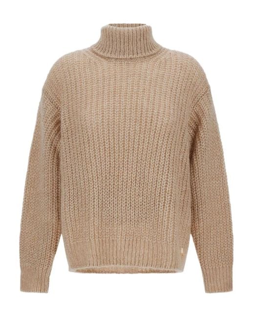 Herno Natural Turtleneck Ribbed Sweater