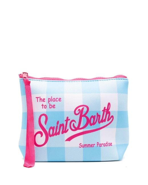Mc2 Saint Barth White Aline Logo-print Makeup Bag