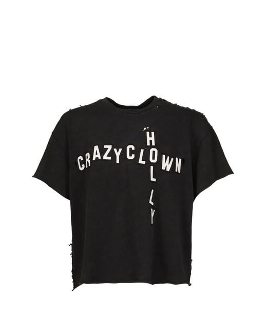 Crazy Clown L.A. Black T-Shirt Imprimé À Effet Usé for men