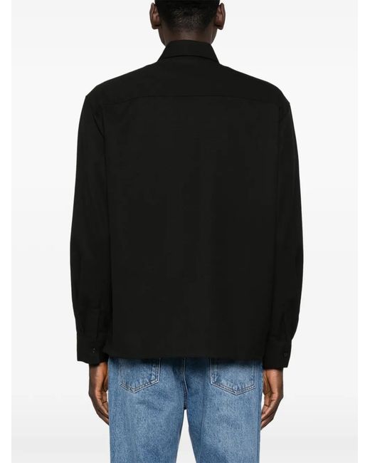 Karl Lagerfeld Black Patch-Pocket Shirt for men