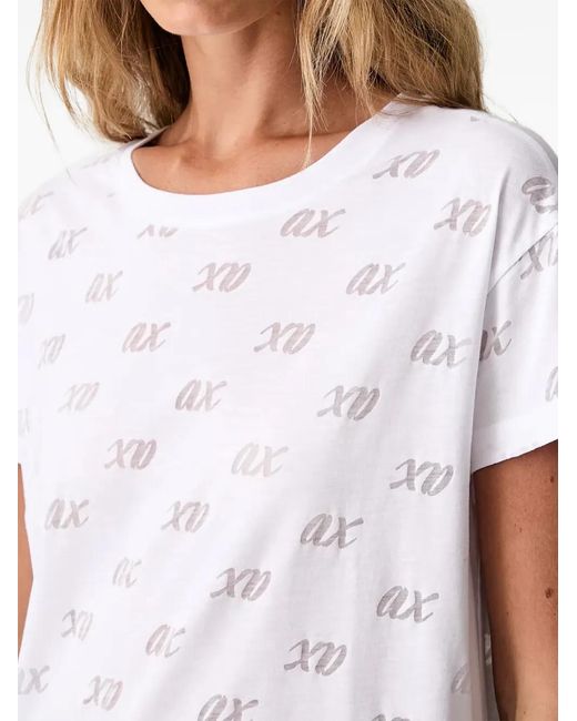 ARMANI EXCHANGE White Logo-Print Crew-Neck T-Shirt