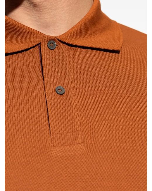 Paul Smith Orange Short-Sleeve Polo Shirt for men