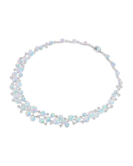 Anabela Chan White Constellation Diamond And Opal Necklace