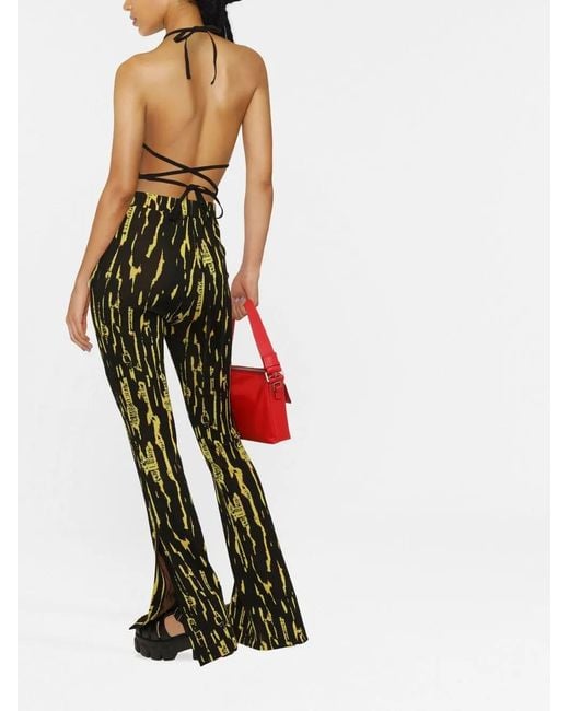 Ambush Black Jacquard-Pattern Strapless Top