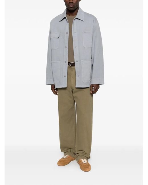 A.P.C. Gray Patch-Pocket Overshirt Jacket for men