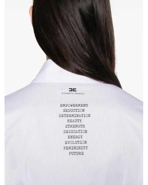 Elisabetta Franchi White Pinstripe Shirt