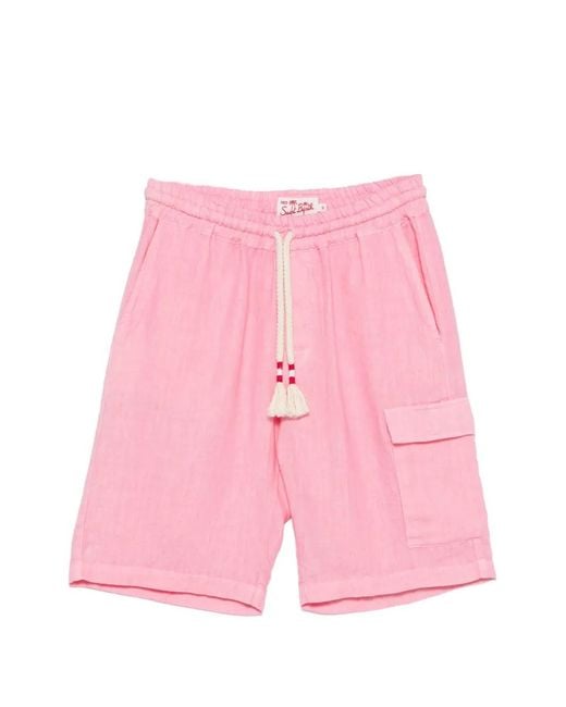 Mc2 Saint Barth Pink Drawstring Shorts for men
