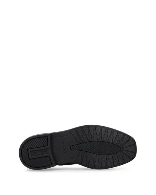 メンズ Gant レースアップ サイドジップ ブーツ Black