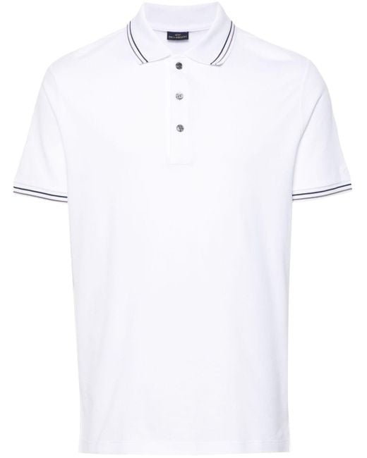Paul & Shark White Logo-patch Cotton Polo Shirt for men