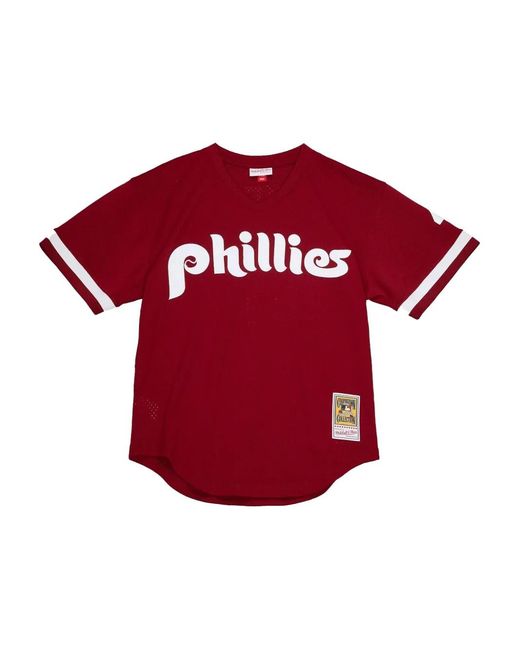Mitchell & Ness Red Mlb Phillies 1991 Lenny Dykstra T-Shirt for men