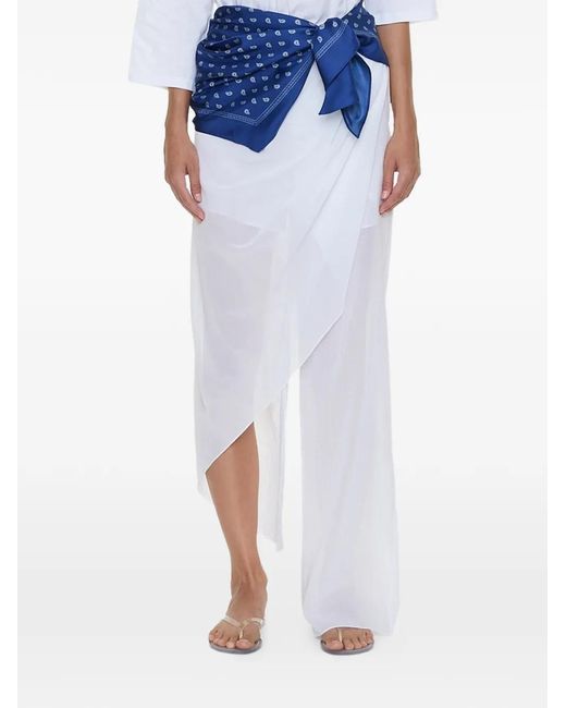 Christopher Esber Blue Draped Skirt-Overlay Trousers