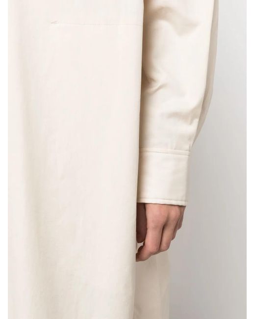 Lemaire White Band-Collar Cotton Shirtdress
