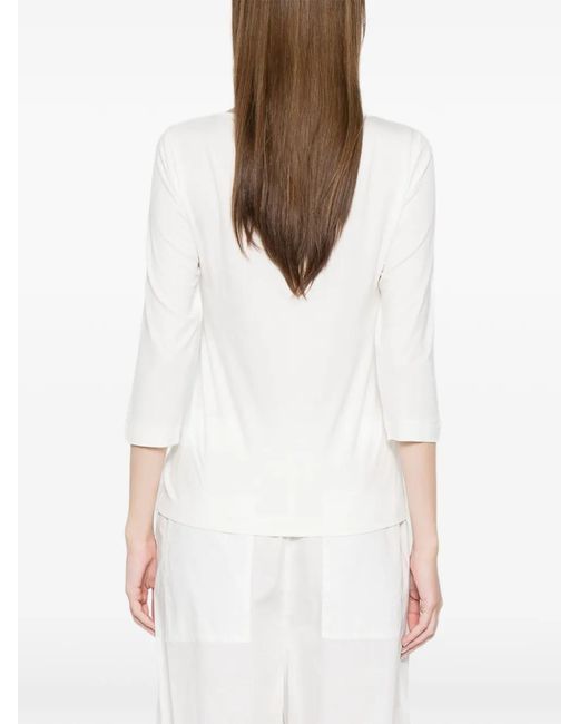 Clips White Gathered Detail Top