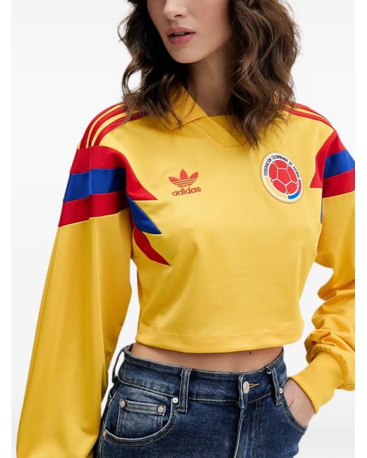 Adidas Blue Logo-Patch Cropped Top