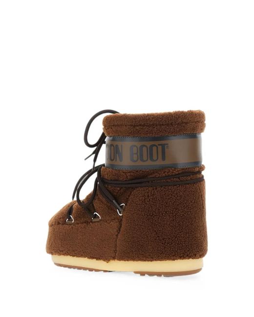 Moon Boot Brown Icon Low Shearling-Effect Boots