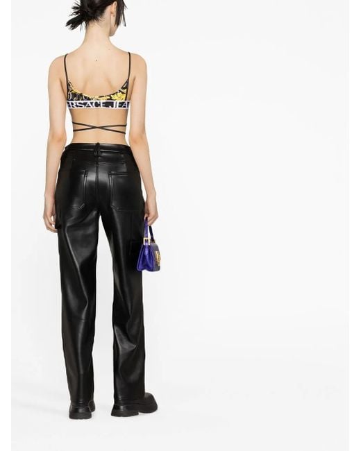 Versace Jeans Couture Top Met Barokprint in het Black