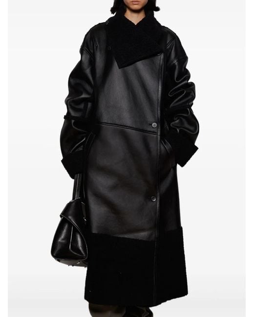 Entire studios Black Shearling Long Coat