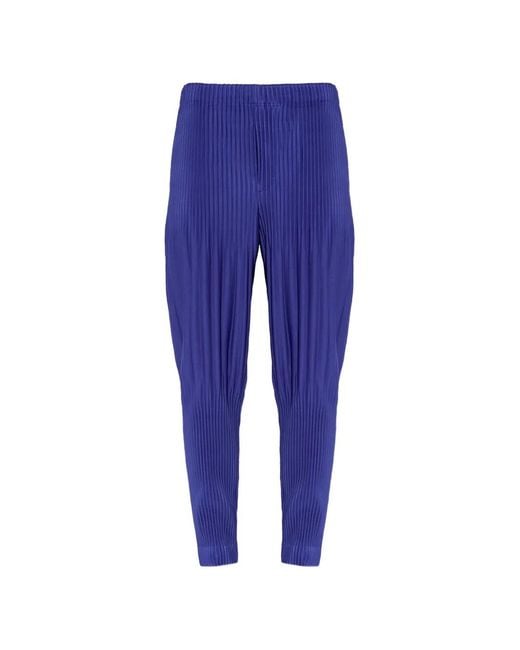 Homme Plissé Issey Miyake Blue Pleated Trousers for men