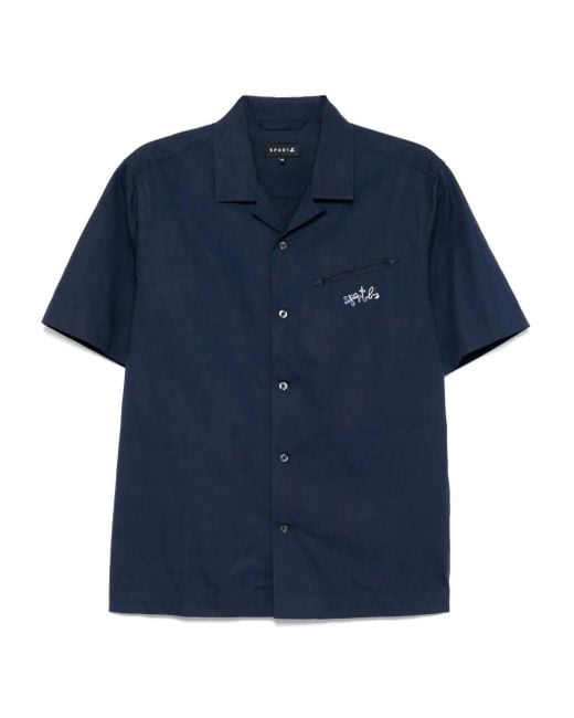 SPORT b. by agnès b. Blue Vocation Short-Sleeves Shirt for men