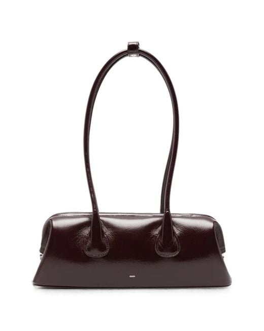 OSOI White Mini Boat Wide Leather Shoulder Bag