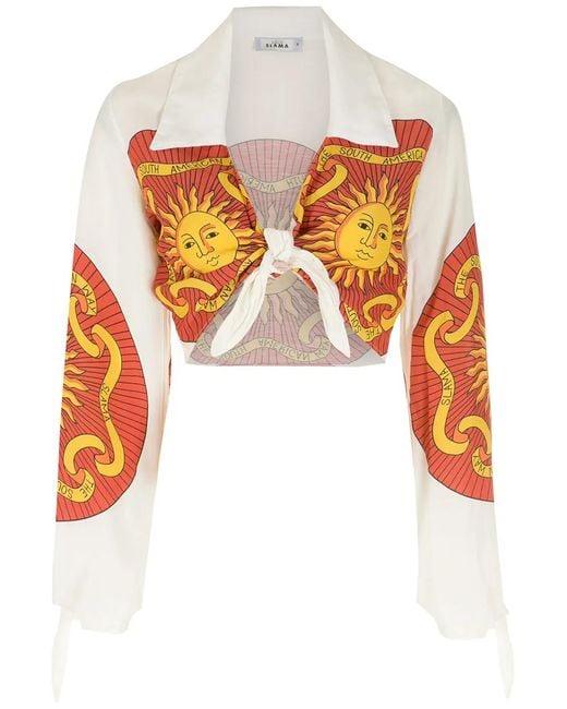 Amir Slama White Long Sleeves Cropped Shirt
