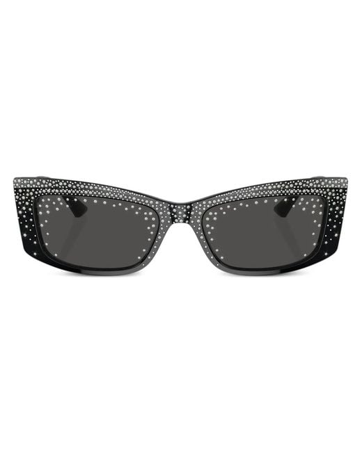 Jimmy Choo Black Tatum Crystal-Embellished Sunglasses