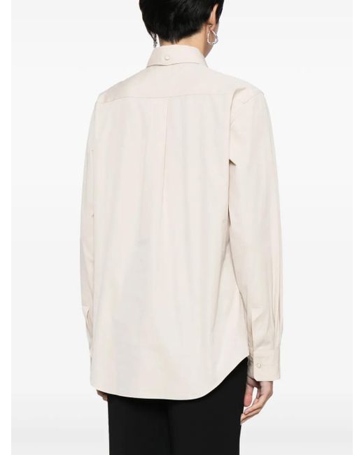 Lemaire White Pointed-Collar Press-Stud Shirt