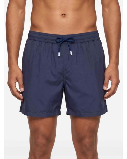 Fedeli Blue Drawstring Elasticated Swim Shorts for men