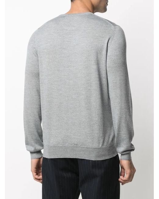 D4.0 Gray Virgin Wool Crew-Neck Jumper for men