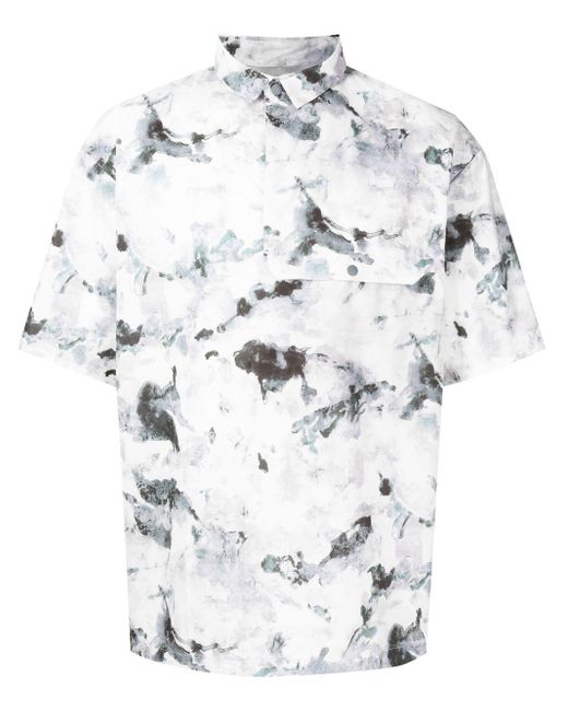 Snow Peak White Patterned Short-sleeved Polo Shirt for men