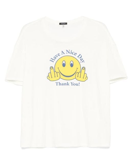 R13 White Have A Nice Relaxed Day T-Shirt