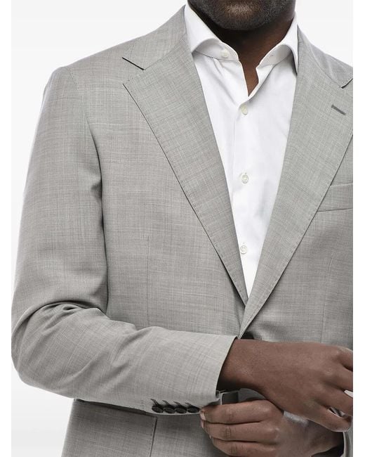 Colamarino Gray Napoli Single-Breasted Wool Suit for men