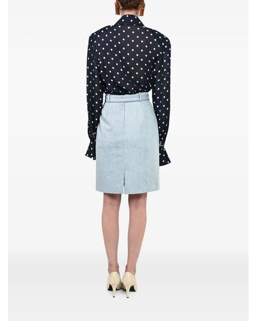 ROWEN ROSE Blue Jupe En Jean À Taille Ceinturée
