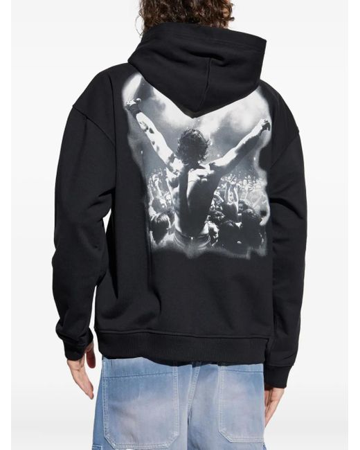 Sudadera con estampado gráfico y capucha DIESEL de hombre de color Blue