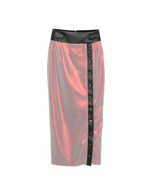 MITILIANE COUTURE Button-Up Midi-Rok in het Pink