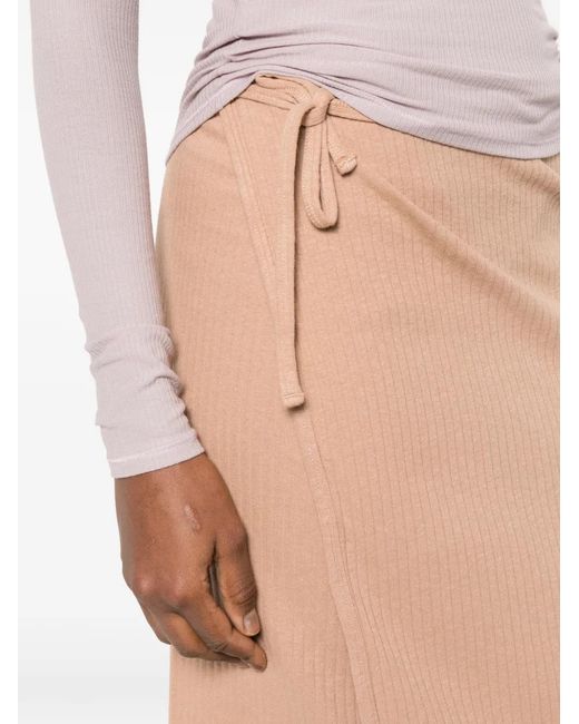Baserange White Ribbed-Knit Maxi Skirt