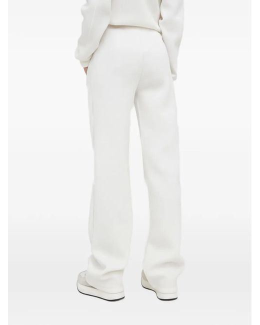 Guess White Drawstring Logo-Patch Track Pants