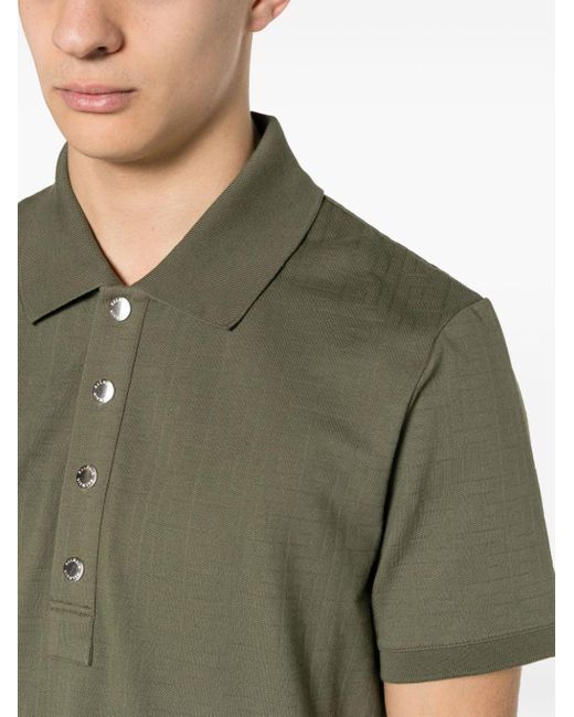 Balmain Poloshirt aus Jacquard in Green für Herren