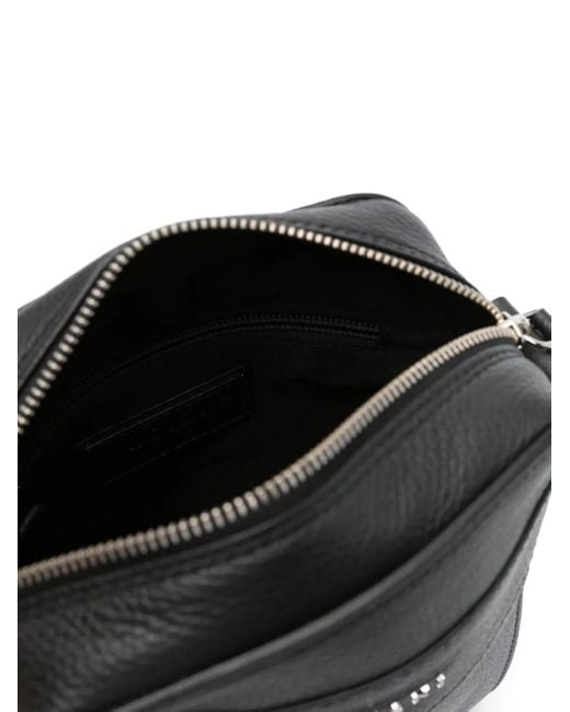 メンズ Orciani Micron レザー メッセンジャーバッグ ミニ Black