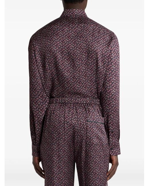 Etro Purple Paisley Shirt for men