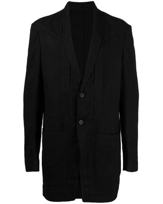 Rick Owens Blazer Met Enkele Rij Knopen in het Black voor heren