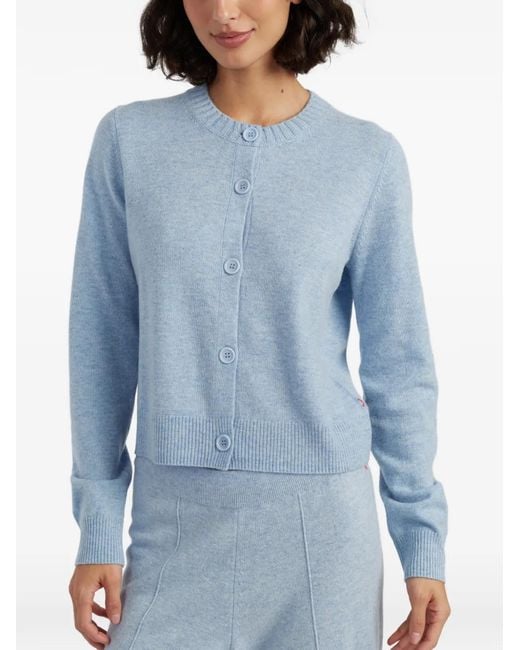 Chinti & Parker Blue Crew-Neck Button-Up Cardigan