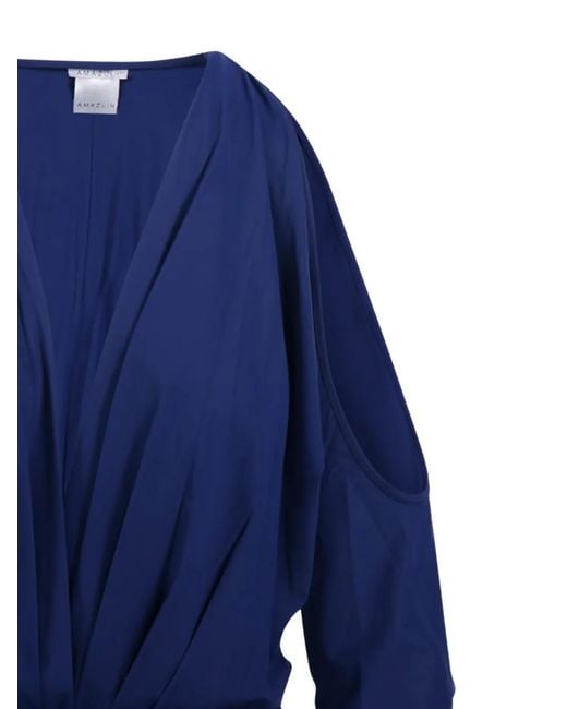 Amazuìn Blue Cold-Shoulder Dress