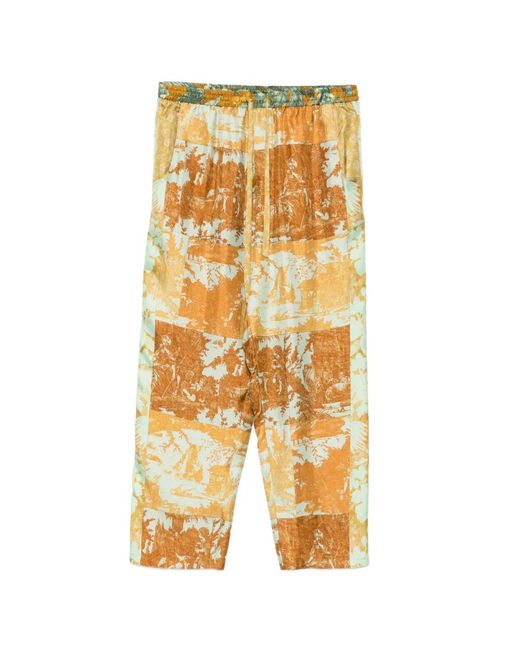 Pierre Louis Mascia Metallic Toile De Jouy-Print Trousers