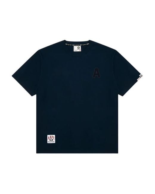 Aape By A Bathing Ape Blue Aape Aapeunvs "A" T-Shirt for men