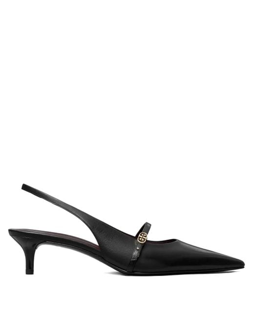 Tory Burch Black Slingback Shoes With Buckle