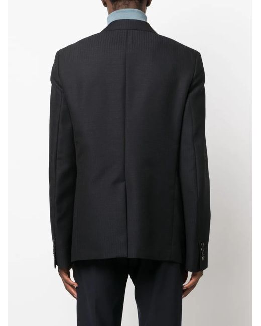 Lanvin Black Checked Double-Breasted Blazer for men